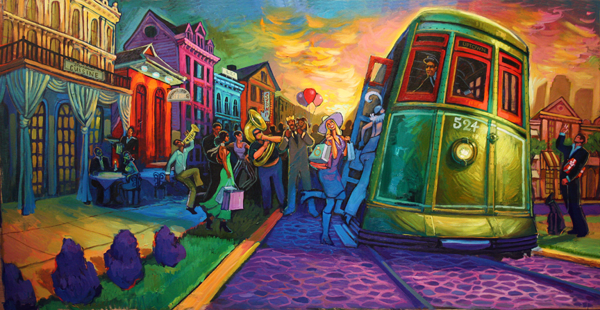 864x447 Uptown Bound - New Orleans Painting