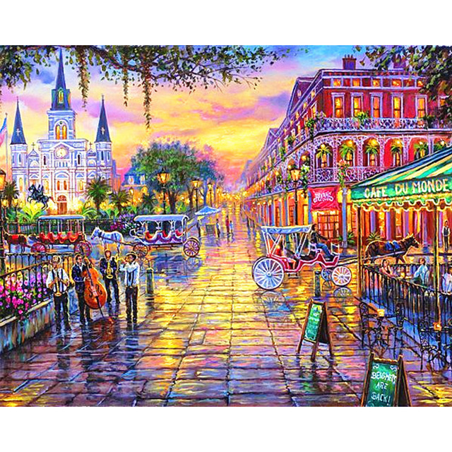 640x640 Jackson Square New Orleans Louisiana Landscape Image 3d Diy - New Orleans Painting