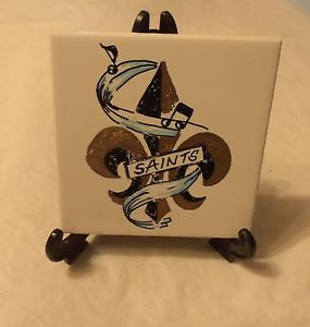 285x300 Gorgeous Fleur De Lis Black Amp Gold New Orleans Saints Hand Painted - New Orleans Saints Painting