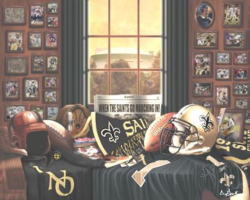 360x288 New Orleans Saints Football Team Art Print Artwork Painting - New Orleans Saints Painting