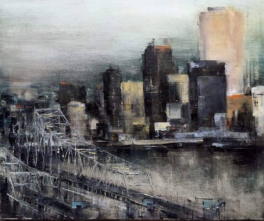 538x450 New Orleans Cityscape By Sean Friloux - New Orleans Skyline Painting
