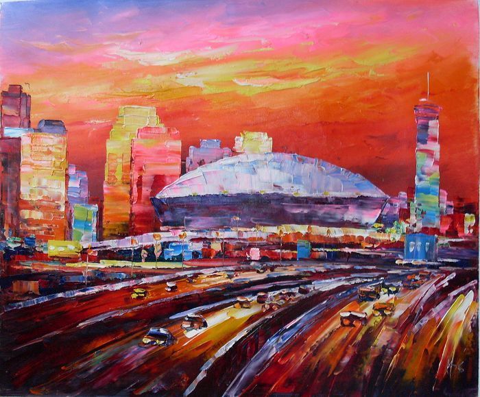 700x579 K.sing New Orleans Superdome Ebay - New Orleans Skyline Painting