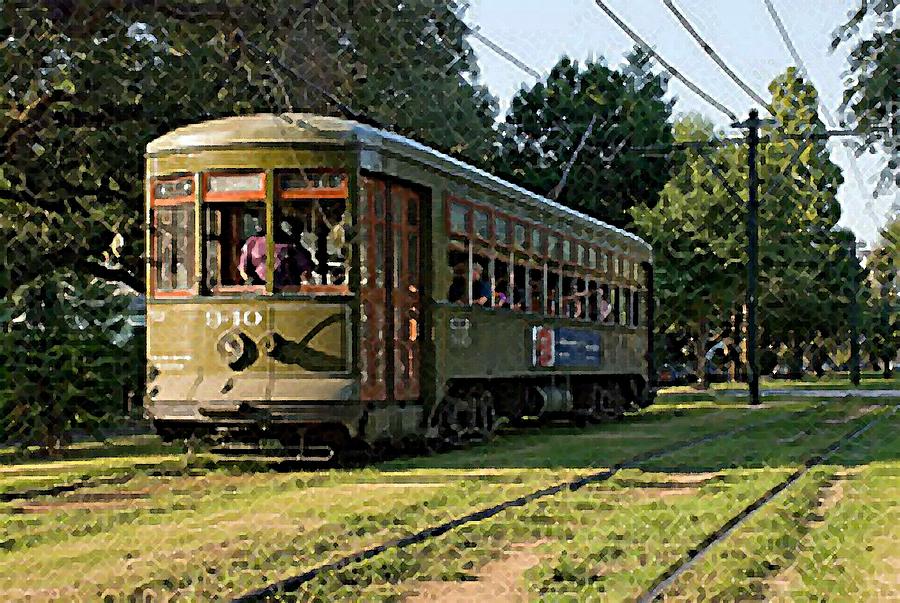 900x603 New Orleans French Quarter Streetcar Louisiana Artwork Painting By - New Orleans Streetcar Painting