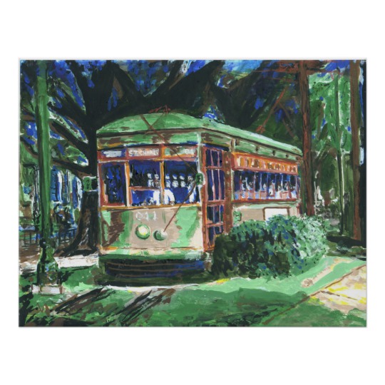 540x540 New Orleans Streetcar Painting Poster - New Orleans Streetcar Painting