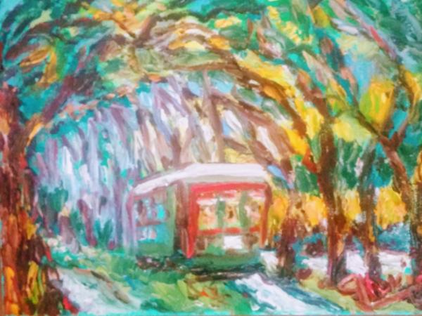 600x450 Streetcar New Orleans - New Orleans Streetcar Painting