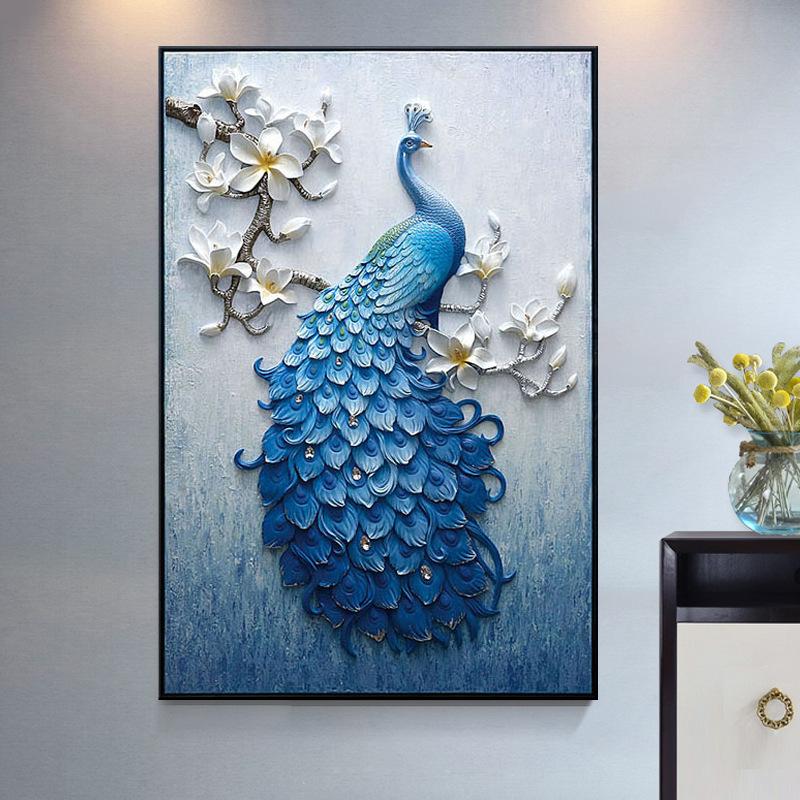 800x800 2018 5d New Peacock Diamond Painting Full Of Round Diamond Mosaic - New Painting