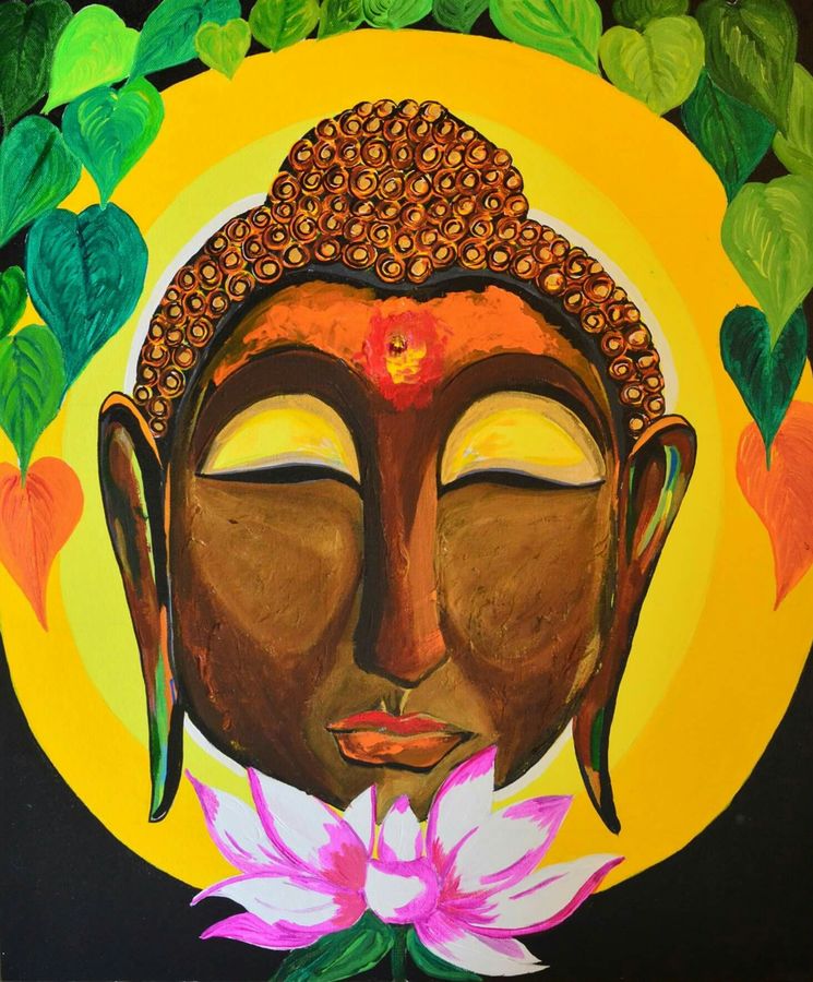 745x900 Buddha New Painting By Artist Chandni Mishra - New Painting