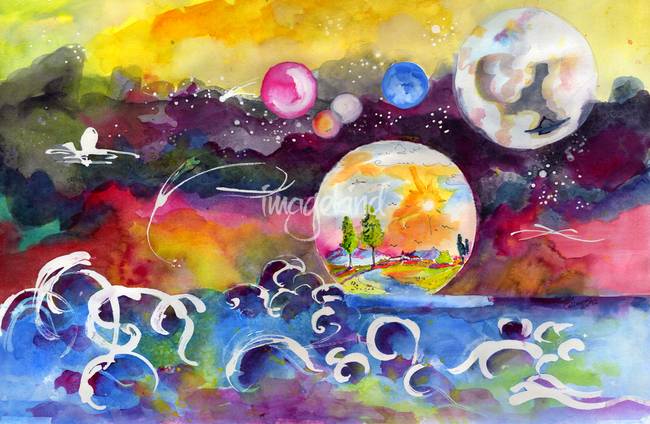 650x424 New World Rising Watercolor Painting Ginette By Ginette Callaway - New World Painting