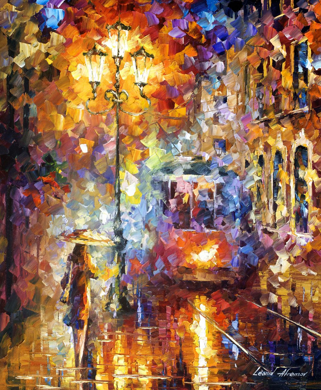 1053x1280 Afremov, Original, Oil, Painting, Palette Knife, Impressionist - New Year Painting