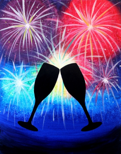 395x500 Cheers To Another New Year Paint Nite Event - New Year Painting