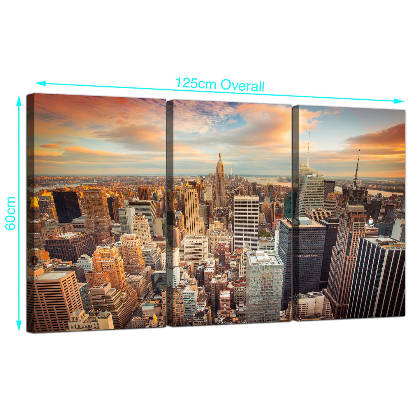 1400x1400 Cheap New York Skyline Canvas Wall Art 3 Panel For Your Living Room - New York Canvas Painting