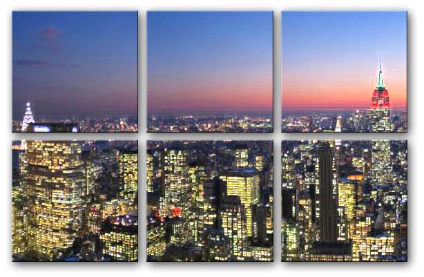 614x401 New York Manhattan View - New York Canvas Painting
