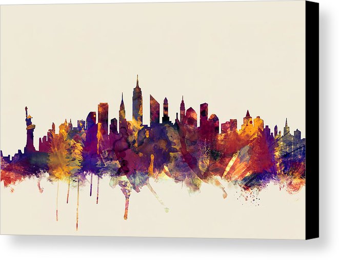 661x507 New York City Skyline Canvas Print Canvas Art By Michael Tompsett - New York Canvas Painting