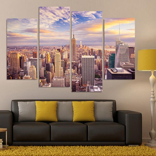 640x640 5 Piece Canvas Painting Wall Picture For Living Room Home Decor - New York Canvas Painting