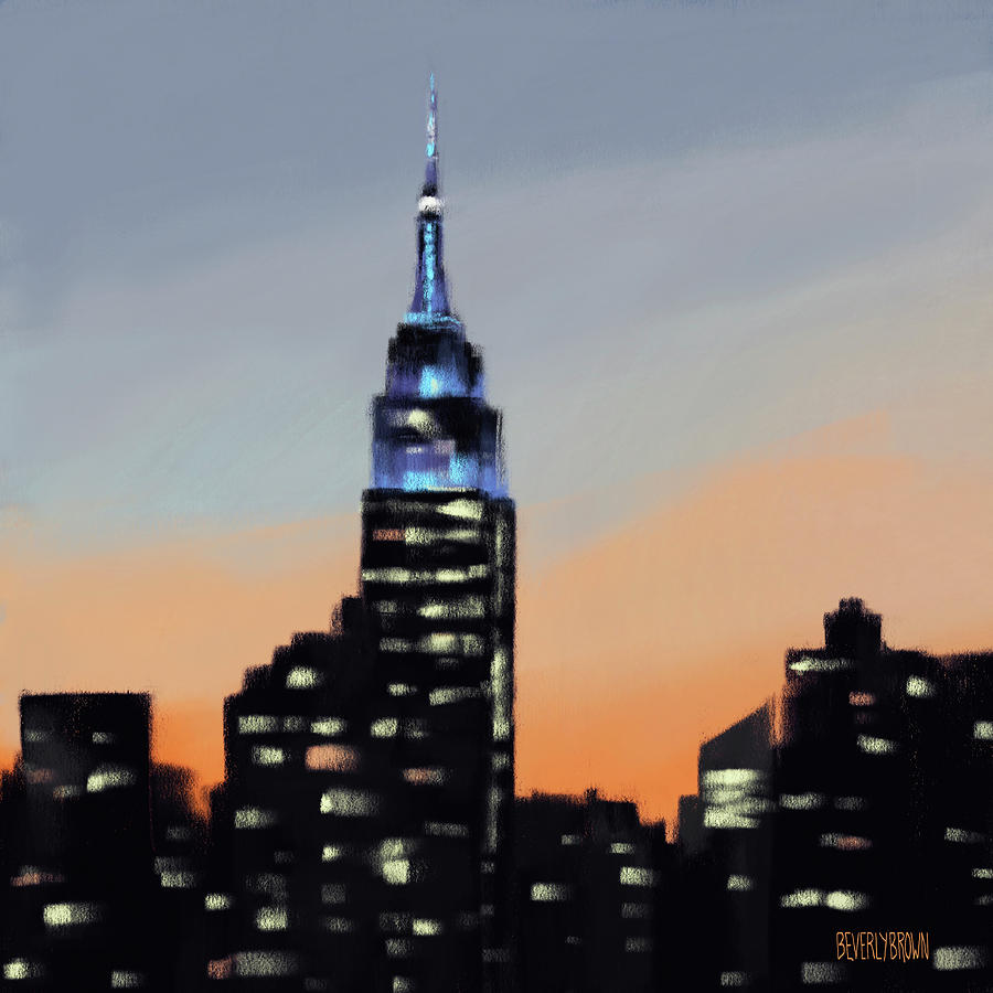 900x900 New York City Skyline At Night Paintings Fine Art America - New York City Painting