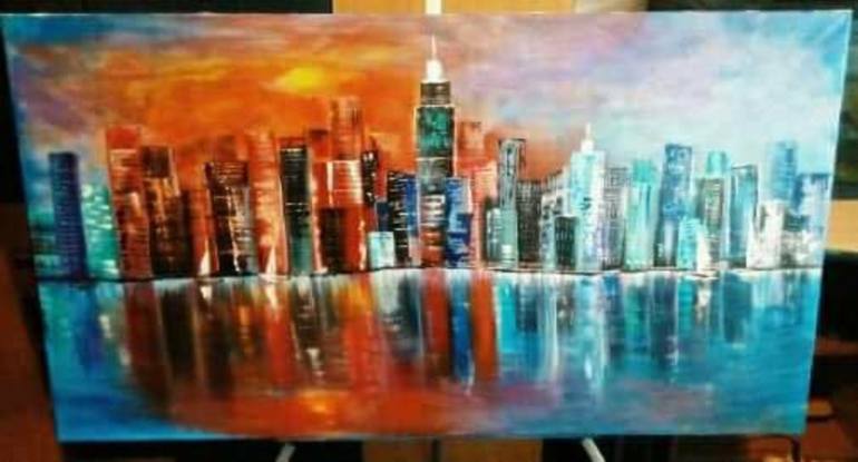 770x415 Saatchi Art Cityscape, Abstract Art, New York City Painting By - New York City Painting