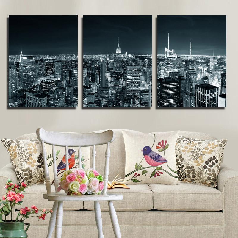 800x800 3 Piece New York City Building Wall Art Picture Canvas Print - New York City Painting On Canvas