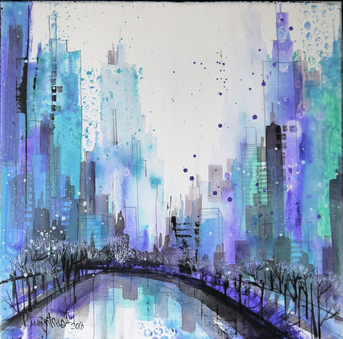 New York City Skyline Canvas Painting At PaintingValley Com Explore   New York City Skyline Canvas Painting 13 