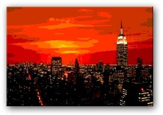 331x235 New York Skyline At Sunset Canvas - New York City Skyline Canvas Painting