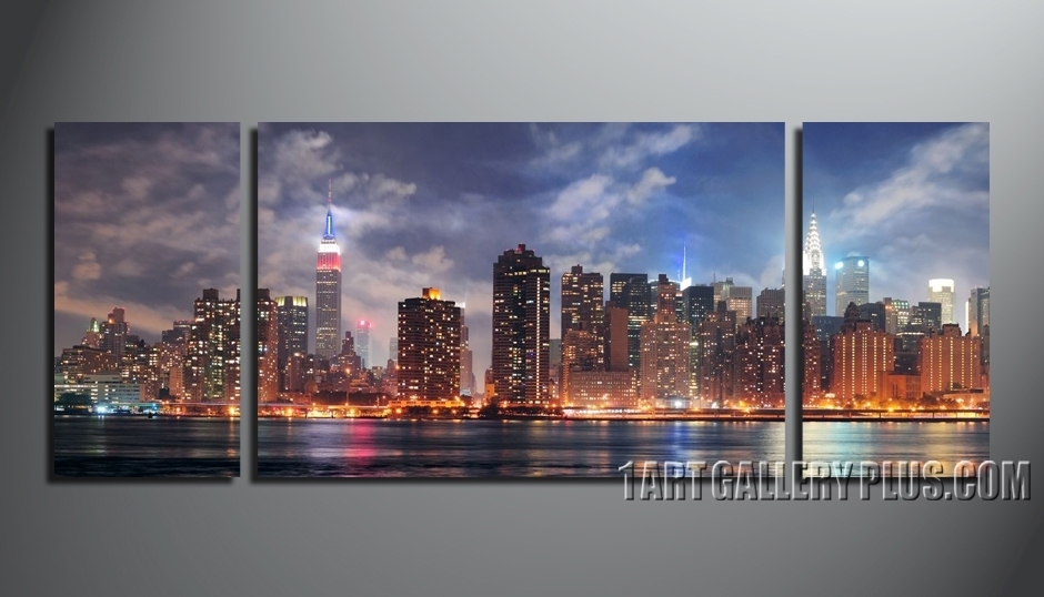 940x538 3 Piece Wall Decor, New York City Canvas Photography, Panoramic - New York City Skyline Canvas Painting