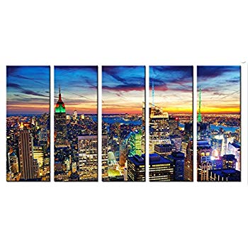 350x350 City Wall Art - New York City Skyline Canvas Painting
