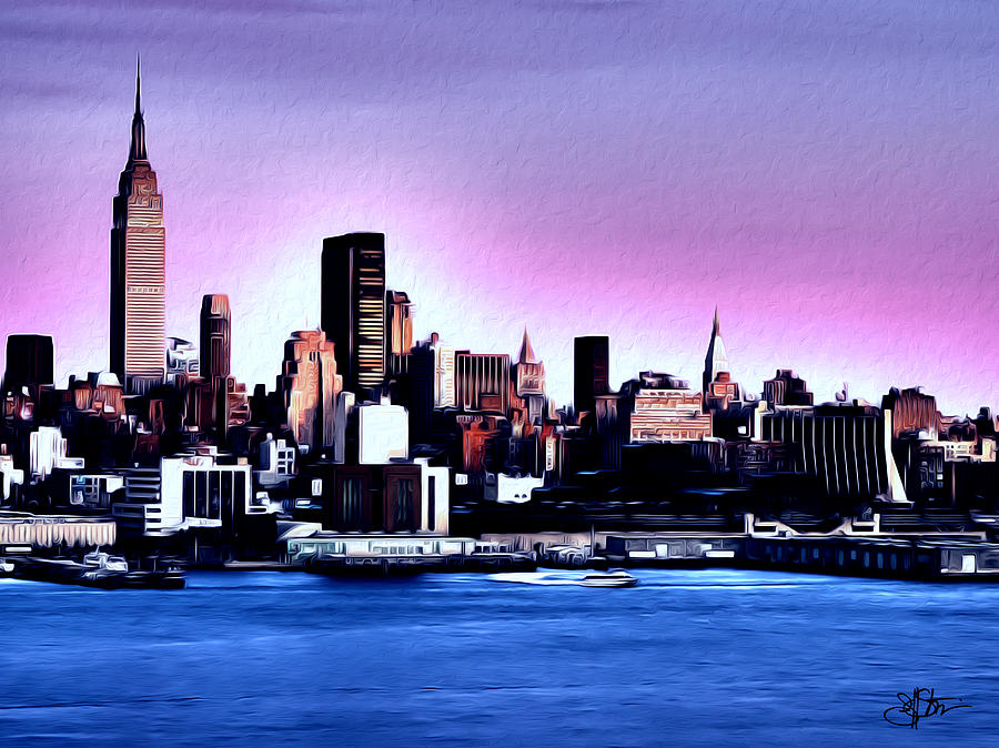 900x674 New York Skyline Painting By Artistic Photos - New York Cityscape Painting
