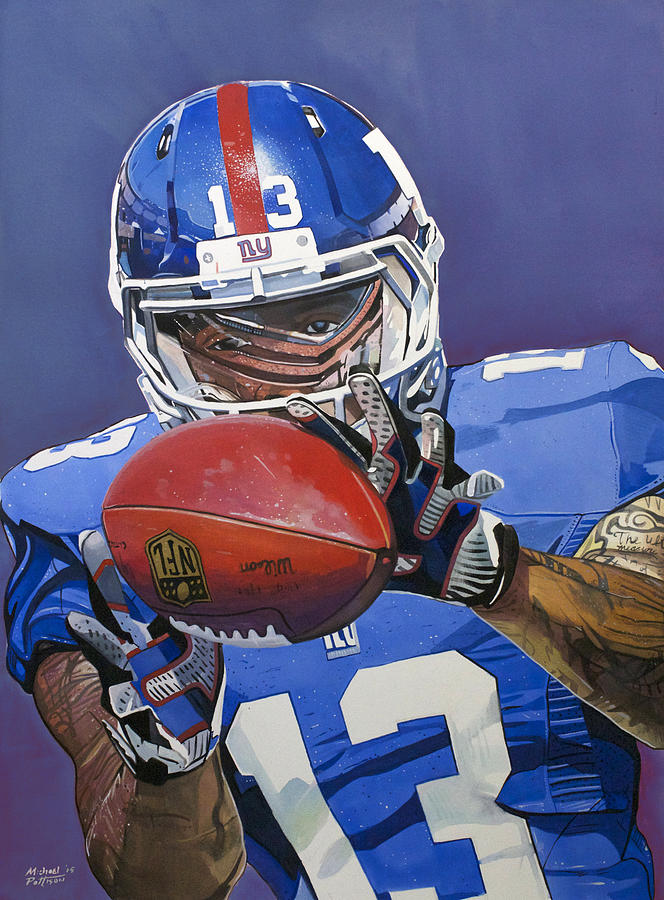 664x900 Odell Beckham Jr. Catch New York Giants Painting By Michael Pattison - New York Giants Painting