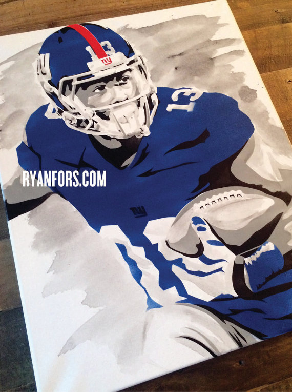 570x764 Odell Beckham Jr. New York Giants Stencil Painting Odell Beckham - New York Giants Painting