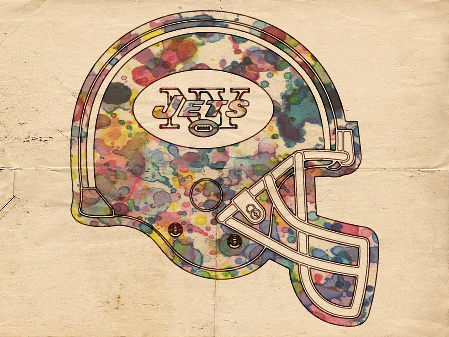 900x675 New York Jets Vintage Helmet Painting By Florian Rodarte - New York Jets Painting