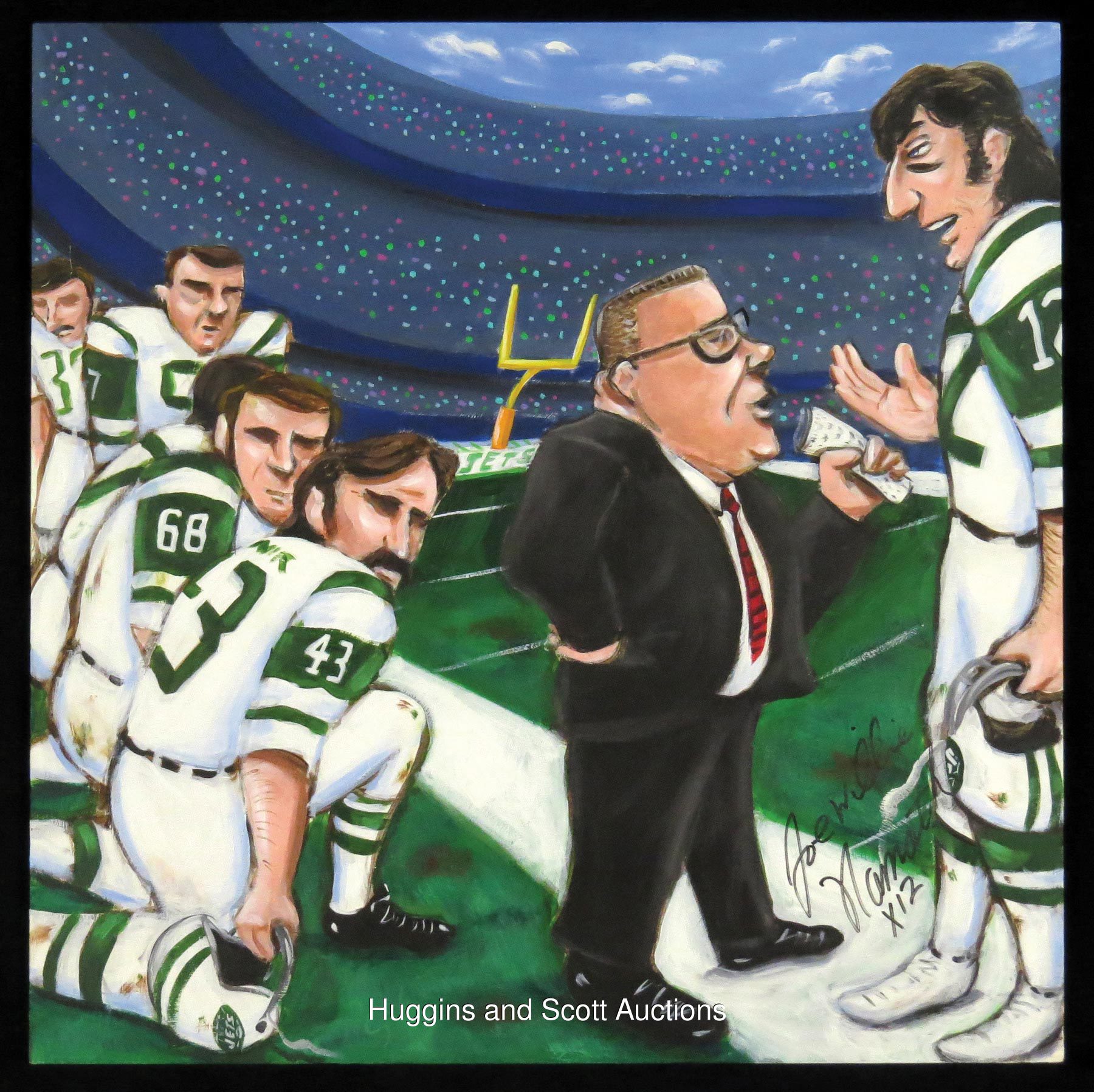 1800x1797 Steve Sax Original New York Jets Caricature Painting Signed By Joe - New York Jets Painting