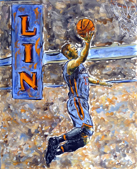 438x540 Jermey Lin New York Knicks Image - New York Knicks Painting
