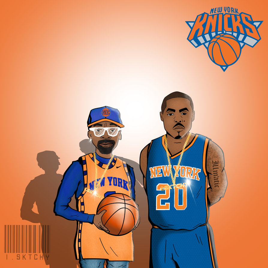 894x894 New York Knicks Spike Lee And Nas By Orlando1six3 - New York Knicks Painting