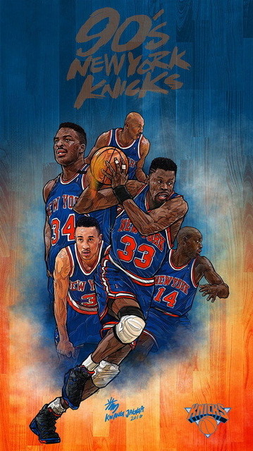 359x640 Ty03008 Patrick Ewing New York Knicks Basketball Sport Star 14x25 - New York Knicks Painting