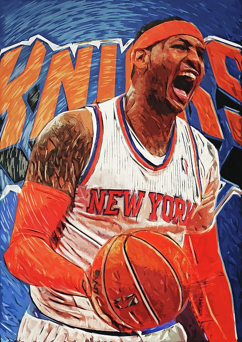 496x700 Carmelo Anthony, New York Knicks, Nba, Basketball, Player, All - New York Knicks Painting