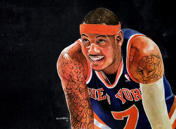 600x439 Carmelo Anthony - New York Knicks Painting