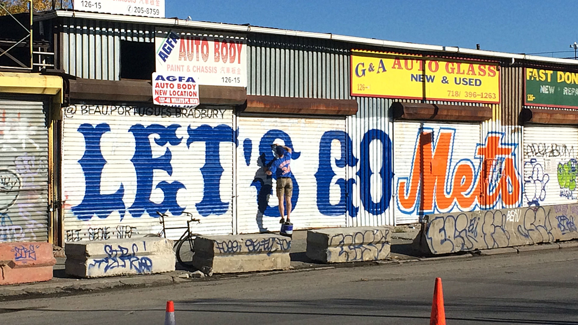 1920x1080 World Series 2015 Mets Fan Paints Mural On Notorious Chop Shops - New York Mets Painting