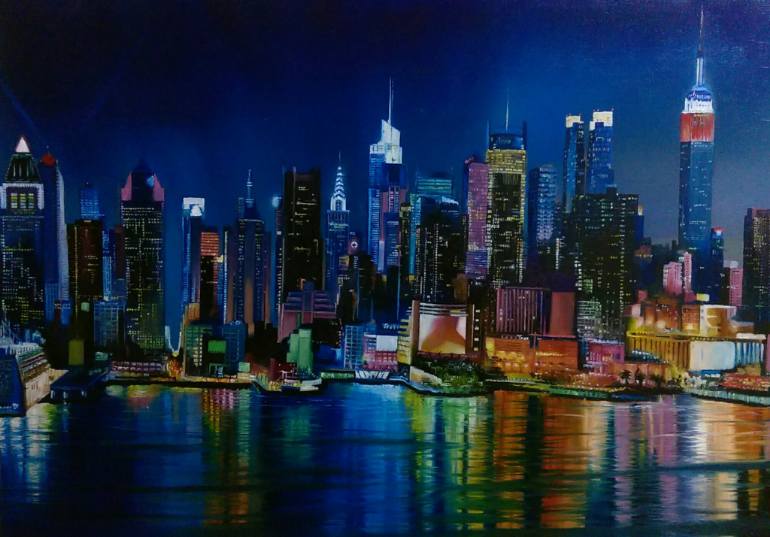 770x537 Saatchi Art New York Night Painting By Osman Paguada - New York Night Painting