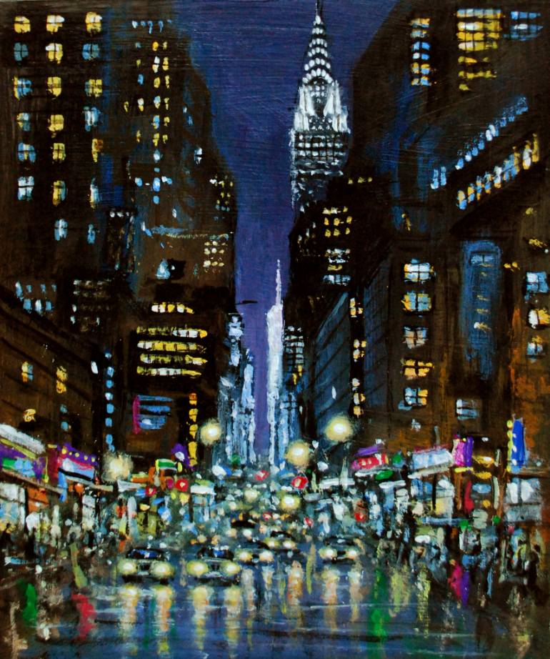 new york city night painting