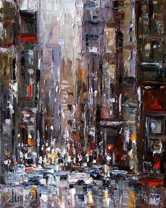 340x425 New York City Art Original Oil Painting By Debra Hurd By Artist - New York Oil Painting