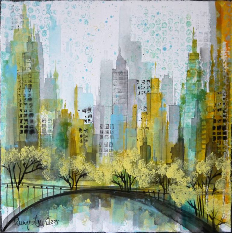 770x773 Saatchi Art New York Abstract 3 Painting By Irina Rumyantseva - New York Painting