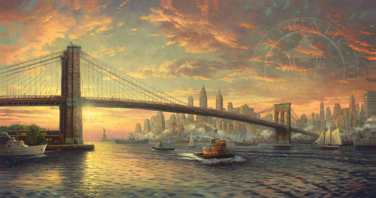 1200x634 Spirit Of New York, The Limited Edition Art The Thomas Kinkade - New York Painting