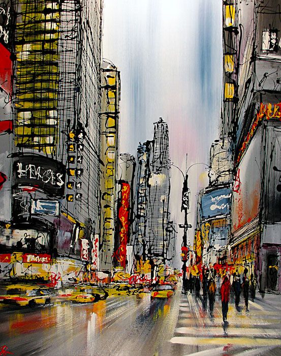 553x700 355 Best New York Images On Cityscapes, Painting Art - New York Painting