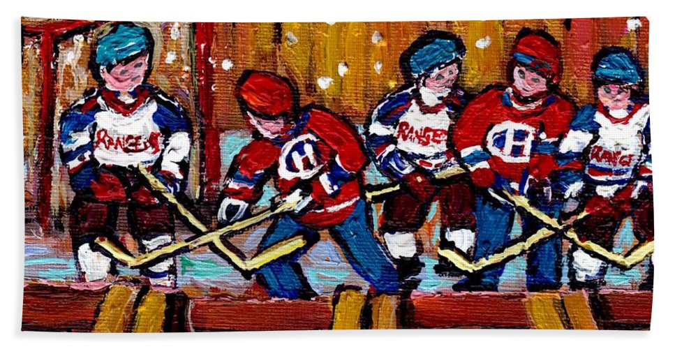 967x500 Hockey Rink Paintings New York Rangers Vs Habs Original Six Teams - New York Rangers Painting