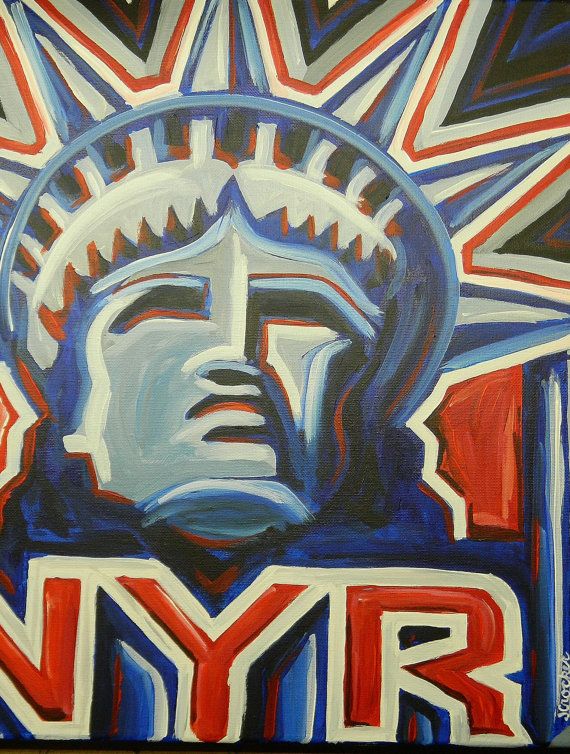 570x754 New York Rangers Painting Sports Art Hockey Hockey, Rangers - New York Rangers Painting