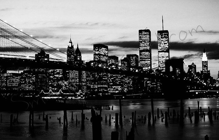 700x447 New York City Canvas Monochrome - New York Skyline Canvas Painting