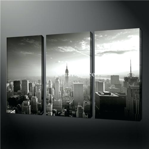 500x500 New York Skyline Canvas Black And White Wall Skyline Wall Art - New York Skyline Canvas Painting