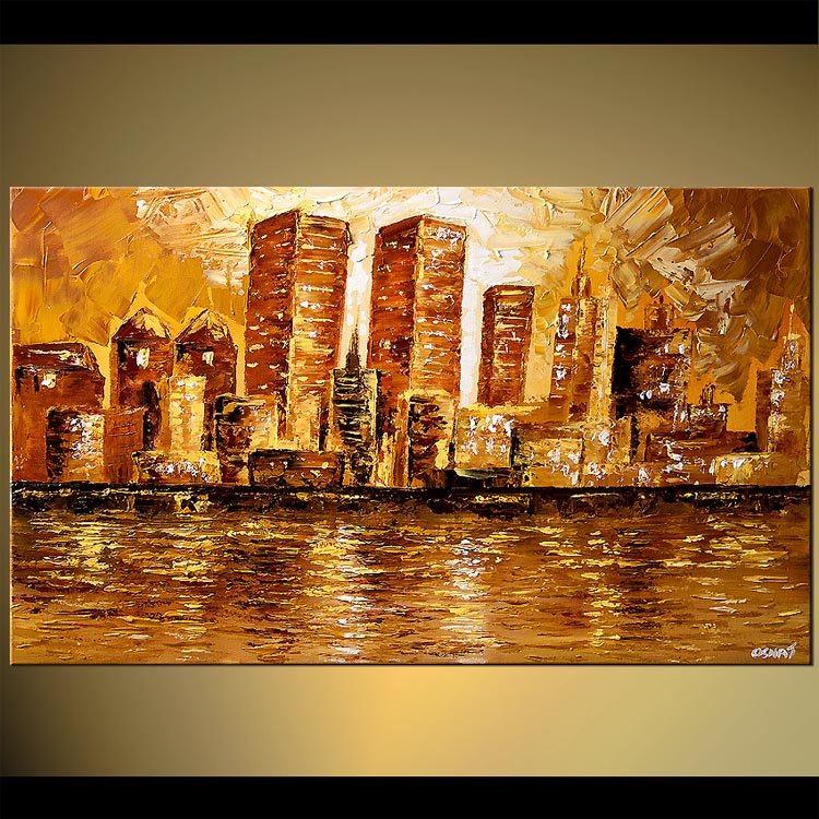 750x750 Painting - New York Skyline Canvas Painting
