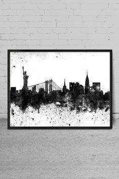 236x355 New York Skyline Painting In Luminous Earth Tones - New York Skyline Painting
