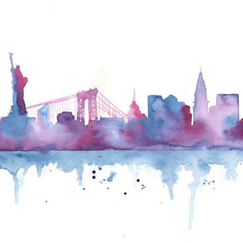354x354 Shop City Skyline Painting On Wanelo - New York Skyline Silhouette Painting