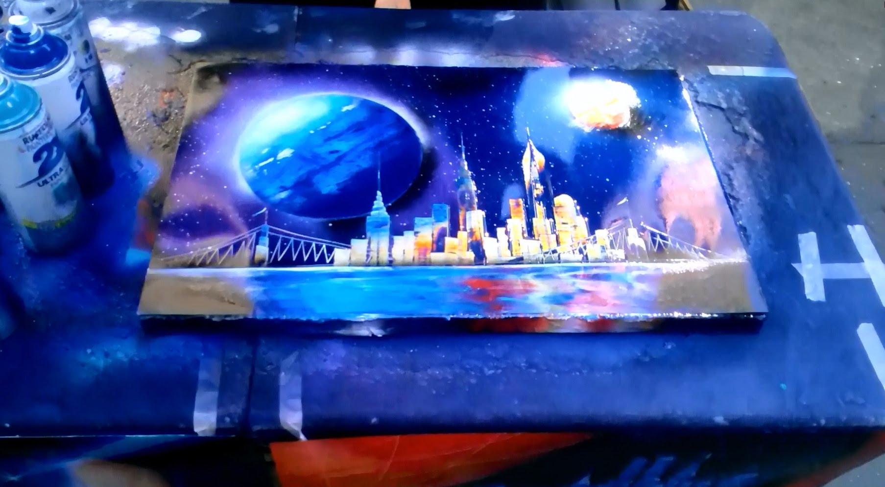 1807x995 Street Painting Artist In New York City Part 2, Spray Paint Art - New York Street Painting